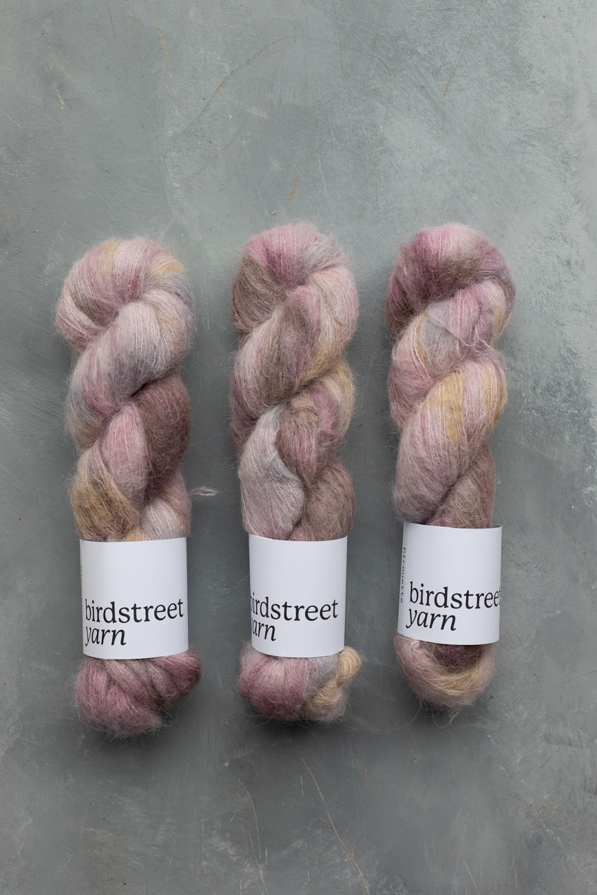 Pirouette: brushed Suri Silk Lace weight- Hand-dyed yarn