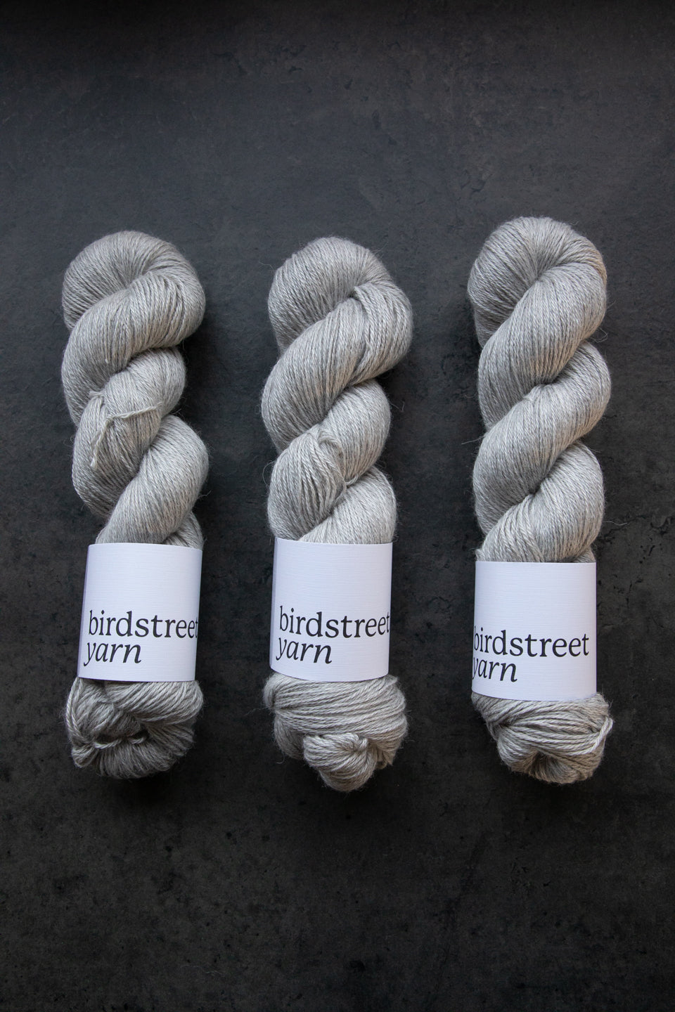 Bare Naked: 4ply light grey baby alpaca, silk and cashmere